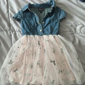 NWOT Girls Jean and Tulle Dress